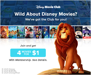 Get 4 Movies for $1 with a Disney Movie Club Membership!